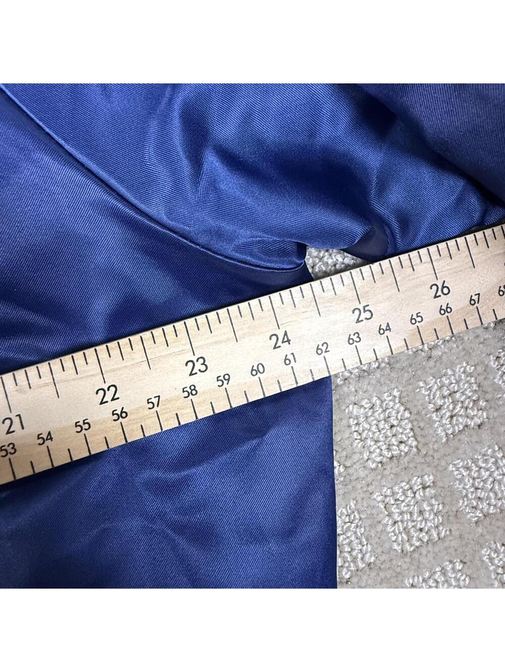 Vintage The Babe Satin Bomber Jacket Large Blue - Picture 4 of 6